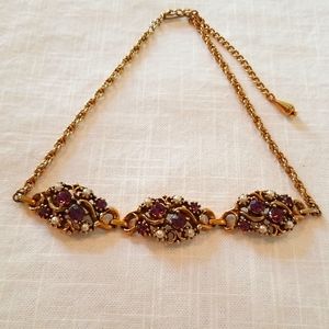 Vintage Purple and Gold Choker